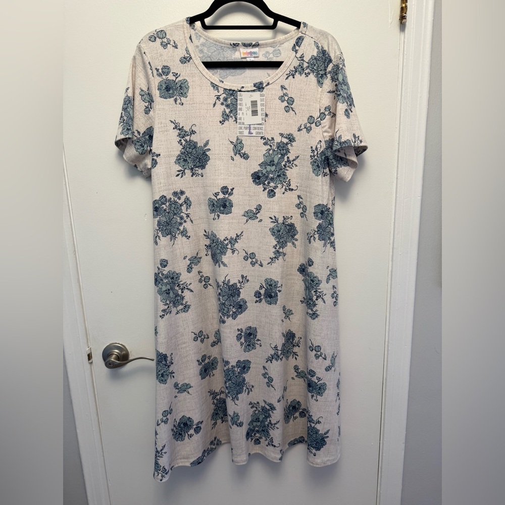 LuLaRoe Blue Floral Print Top